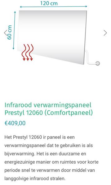 Verwarmingspaneel voor 18 m2 zuinig verwarmen  beschikbaar voor biedingen