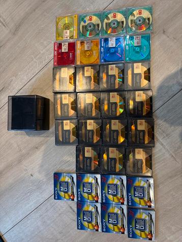 Minidiscs - 23 gebruikt, 7 nieuw in verpakking beschikbaar voor biedingen