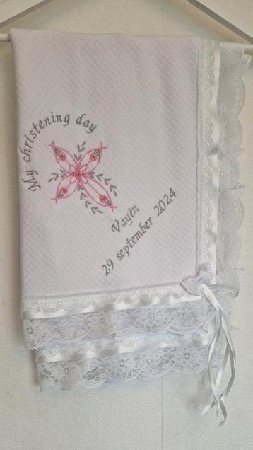 Handmade doopdeken cadeau geboorte deken  beschikbaar voor biedingen
