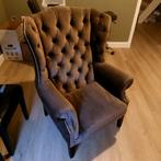 Barok fauteuil met floers stof, Huis en Inrichting, Gebruikt, Barok, 75 tot 100 cm, Ophalen of Verzenden