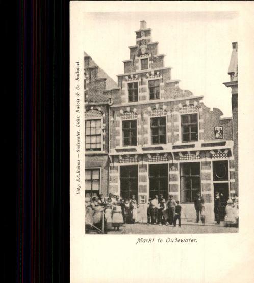 Markt te Oudewater veel volk uitg E.C.Rahms  vóór1906 TOPPER, Verzamelen, Ansichtkaarten | Nederland, Ongelopen, Utrecht, Voor 1920