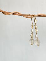 Rozekwarts met parel oorbellen, Sieraden, Tassen en Uiterlijk, Oorbellen, Hangers, Nieuw, Ophalen of Verzenden, Roze