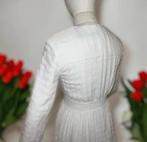 Witte vintage jurk met lange mouwen, Kleding | Dames, Jurken, Wit, Ophalen of Verzenden, Zo goed als nieuw, Knielengte