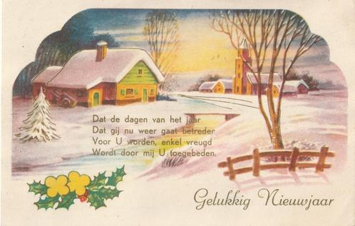 KERST BOERDERIJ SNEEUW jaren 50 PERFECTE KAART FA834, Verzamelen, Ansichtkaarten | Themakaarten, Gelopen, 1940 tot 1960, Ophalen of Verzenden