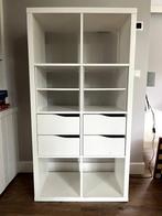 Ikea Kallax open kast, wit, 8 vaks, met lades, Ophalen, Gebruikt, 100 tot 150 cm, Minder dan 150 cm