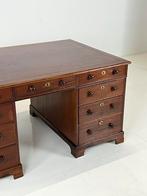 Bureau Partnerdesk Engels antiek mahonie, 19e eeuw, Huis en Inrichting, Bureaus, Ophalen, Gebruikt