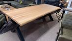 Eettafel Massief eiken Boomstam blad 240 x 100 cm NIEUW, Eikenhout, 50 tot 100 cm, Vijf personen of meer, Rechthoekig