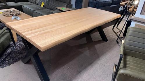 Eettafel Massief eiken Boomstam blad 240 x 100 cm NIEUW, Huis en Inrichting, Tafels | Eettafels, Nieuw, 50 tot 100 cm, 200 cm of meer