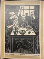 J. Francken Pzn. (1896-1977) Houtsnede 'Het gezin', Antiek en Kunst, Ophalen of Verzenden