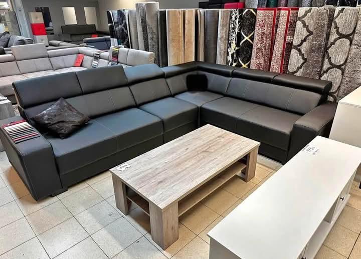 Moderne L-vormige Hoekbank – Zwart & Grijs, Antiek en Kunst, Antiek | Meubels | Stoelen en Banken, Verzenden