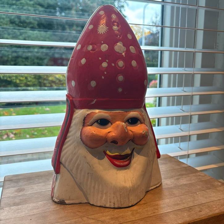 Authentieke vinatge Sinterklaas Buste, Antiek en Kunst, Kunst | Beelden en Houtsnijwerken, Ophalen of Verzenden
