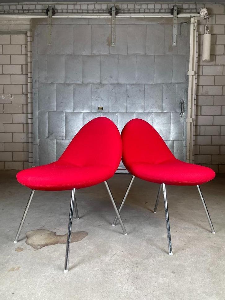 2x Artifort Conco chair, Huis en Inrichting, Fauteuils, Gebruikt, Metaal, Stof, 50 tot 75 cm, Minder dan 75 cm, Ophalen