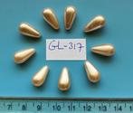 GL-317 Glas pegel ivoor 1,4x0,8cm 28 stuks, Verzenden, Nieuw, Kraal