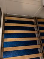 Houten ledikant 140 x 200  met lattenbodems, Huis en Inrichting, Slaapkamer | Bedden, Ophalen, Gebruikt, Wit, Tweepersoons