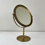 Vintage, minimalistische ronde tafelspiegel van messing, Minder dan 50 cm, Gebruikt, Ophalen of Verzenden, Onbekend