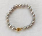 Parel Armband van Zilvergrijze Zoutwater Parels 14K, Ophalen of Verzenden, Nieuw, Grijs, Goud