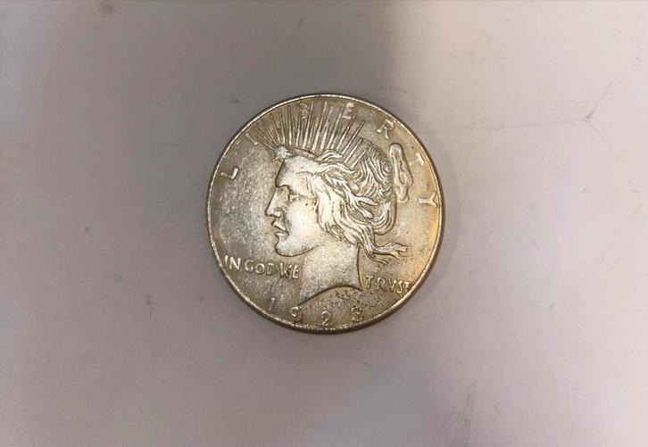 Zilveren Peace Dollar Munt Replica, Postzegels en Munten, Munten | Amerika, Losse munt, Noord-Amerika, Zilver, Ophalen of Verzenden