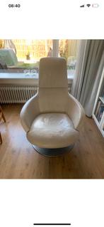 Natuzzi Leather Swivel Armchair Cream, Huis en Inrichting, Fauteuils, Ophalen, Zo goed als nieuw, 75 tot 100 cm