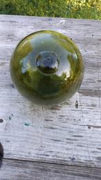 Groene glazen vis dobber bol vintage /antiek omtrek 40cm., Watersport en Boten, Hengelsport | Witvissen, Ophalen of Verzenden