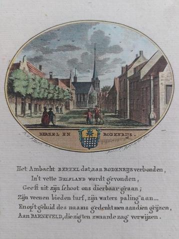 7 / Berkel en Rodenrijs 18e eeuwse Gravure Ollefen en Bakker beschikbaar voor biedingen