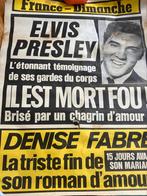 Poster France-Dimanche dood Elvis Presley, Verzamelen, Posters, Gebruikt, Ophalen of Verzenden, Rechthoekig Staand, Film en Tv