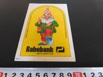 sticker RABOBANK geld en goede raad Kabouter Geel, Verzamelen, Stickers, Ophalen, Zo goed als nieuw, Bedrijf of Vereniging