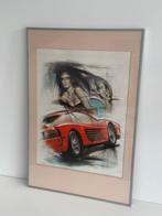 Zeefdruk met rode Ferrari, Ophalen