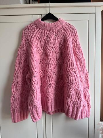 💖✨H&M trui nieuw roze kabeltrui wintertrui gebreide L wol beschikbaar voor biedingen