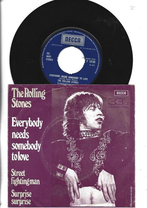 THE ROLLING STONES EP SINGLE 7" EVERYBODY NEEDS SOMEBODY, Cd's en Dvd's, Vinyl Singles, Zo goed als nieuw, EP, Pop, 7 inch, Ophalen of Verzenden