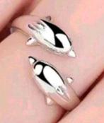 Zilveren ring dolfijnen open, Sieraden, Tassen en Uiterlijk, Ringen, Verzenden, Nieuw, Zilver, Zilver