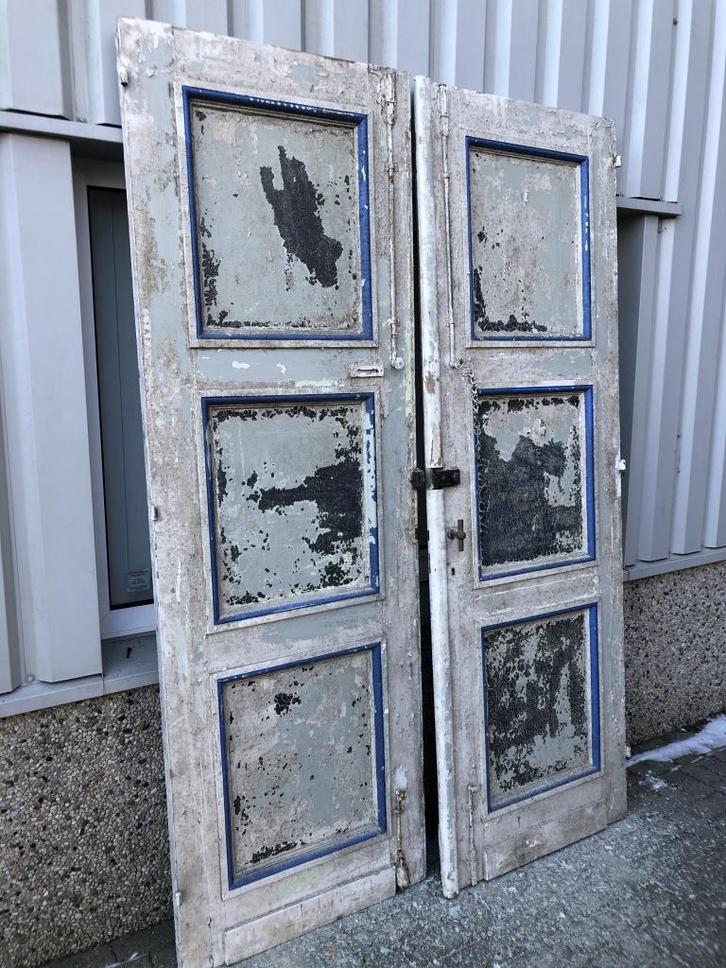 Antieke garagedeuren of koetshuisdeuren, Doe-het-zelf en Verbouw, Deuren en Horren, Gebruikt, Garagedeur, 215 cm of meer, 120 cm of meer