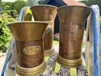 3 vintage geel en rood koperen kannen, Ophalen of Verzenden