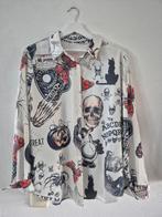 Gave blouse skulls spiders nieuw L goth rock, Verzenden, Nieuw