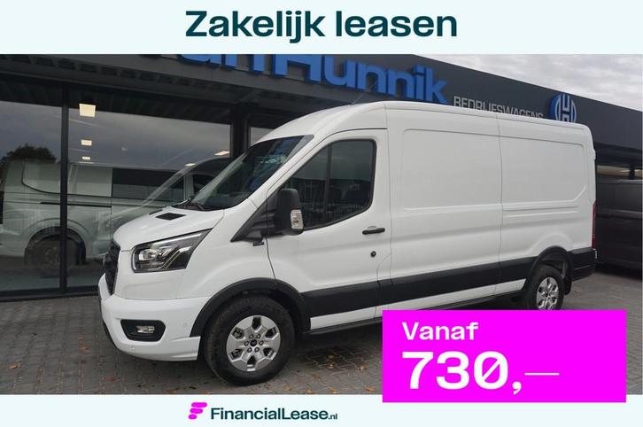 Ford Transit 350L L3H2 Limited AUT-10 RWD 165PK BPM VRIJ Nav, Auto's, Bestelauto's, Bedrijf, Lease, Financial lease, 360° camera