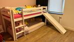 Witte houten hoogslaper hoog bed met glijbaan, Kinderen en Baby's, Kinderkamer | Stapelbedden en Hoogslapers, Ophalen, Zo goed als nieuw