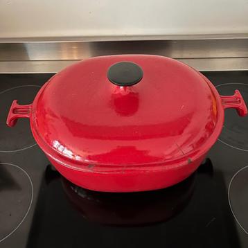 Rode gietijzeren Le Creuset braadpan 33 cm broodbakpan beschikbaar voor biedingen