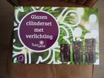 3 stuks in doos,Tuinland Glazen cilinderset met verlichting, Ophalen of Verzenden, Nieuw