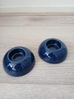 2 stenen waxinelichtjes-houders, samen voor 3 euro, Ophalen, Overige materialen, Gebruikt, Blauw