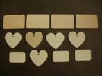 0910-Set –12dlg BLANK HOUT , HARTEN en LABELS zelf decoreren, Ophalen of Verzenden, Nieuw, Materiaal