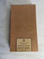 vintage Unit Cutlery 6 dessert messen, Ophalen of Verzenden, Gebruikt, Rvs of Chroom, Bestekset