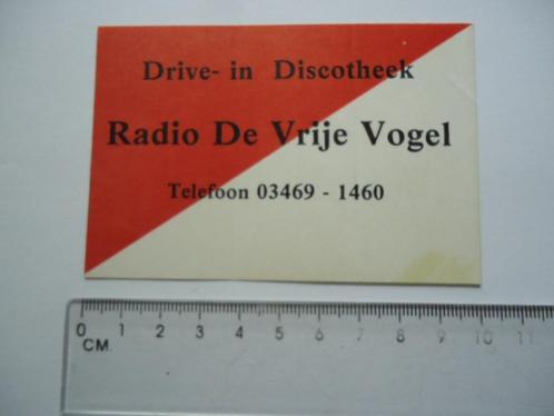 sticker oud Achttienhoven Radio de vrije vogel drive  disco, Verzamelen, Stickers, Zo goed als nieuw, Bedrijf of Vereniging, Verzenden