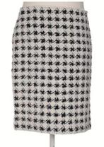 Chique Wit-Zwarte rok Escada met zilveren effecten, 40/M., Maat 38/40 (M), Wit, Nieuw, Ophalen of Verzenden