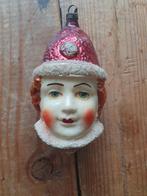 Antieke Kerstversiering - hoofdje van clowntje/pierrot, Ophalen of Verzenden