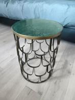 Groene marmeren bijzettafel, Huis en Inrichting, Tafels | Bijzettafels, Minder dan 45 cm, Minder dan 55 cm, Metaal of Aluminium