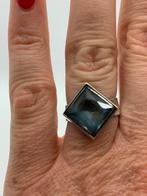 T584 Prachtige zilveren aquamarijn ring maat 17,5, Sieraden, Tassen en Uiterlijk, Ringen, Ophalen of Verzenden, X, Dame, Zilver