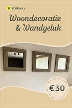 Set van 3 houten wandspiegels – rustiek & stijlvol., Huis en Inrichting, Woonaccessoires | Spiegels, Ophalen, Vierkant, 50 tot 75 cm