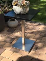 Mooi tuintafeltje hardhout/RVS - 50x50cm, Ophalen, Gebruikt, Vierkant, Hout