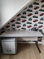 (Kantoor) bureau met kastje - lichtgrijs, Huis en Inrichting, Bureaus, Ophalen, Zo goed als nieuw