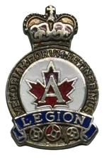 Metalen Canadese Legion Draaginsigne met speldsluiting, Ophalen, Gebruikt, Stad of Land, Speldje of Pin