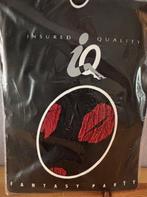 Erotische panty - zwart met rode lippen - M - nieuw, Ophalen of Verzenden, Nieuw, Zwart, Panty